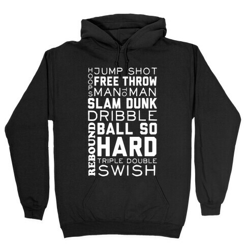Basketball Typographic (Dark) Hooded Sweatshirt