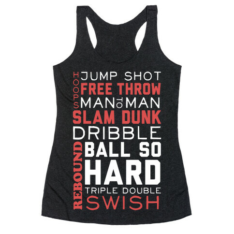 Basketball Typographic (Red and White) Racerback Tank Top