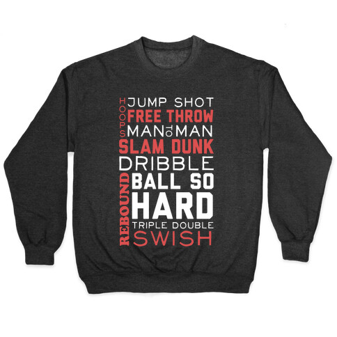 Basketball Typographic (Red and White) Pullover