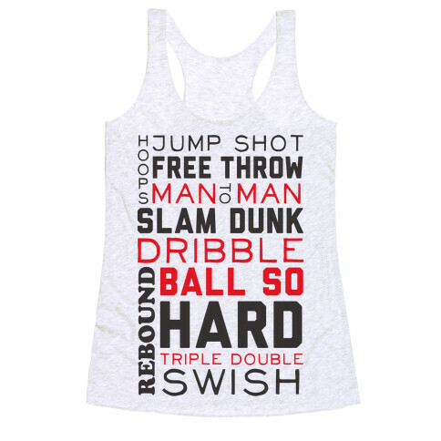 Basketball Typographic (Red and Black) Racerback Tank Top