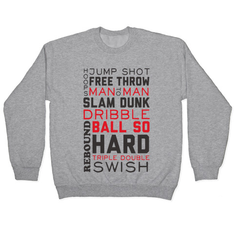 Basketball Typographic (Red and Black) Pullover