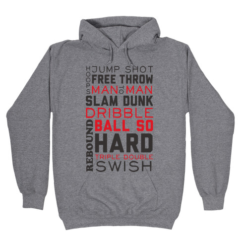 Basketball Typographic (Red and Black) Hooded Sweatshirt