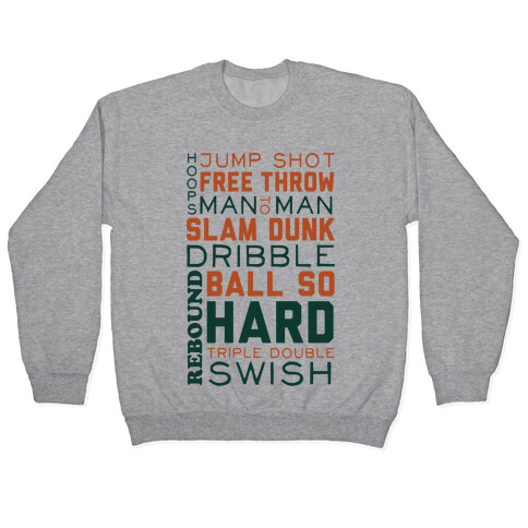 Basketball Typographic (Green and Orange) Pullover