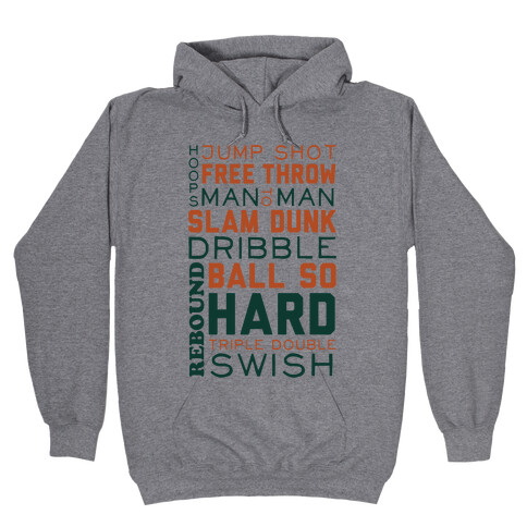 Basketball Typographic (Green and Orange) Hooded Sweatshirt