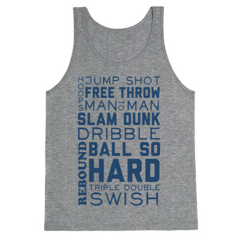 Basketball Typographic (Blue) Tank Top