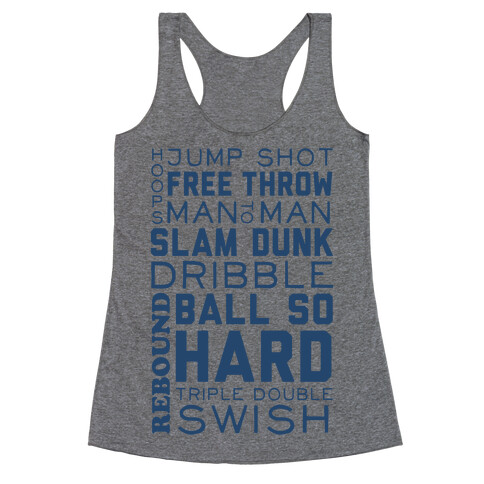 Basketball Typographic (Blue) Racerback Tank Top