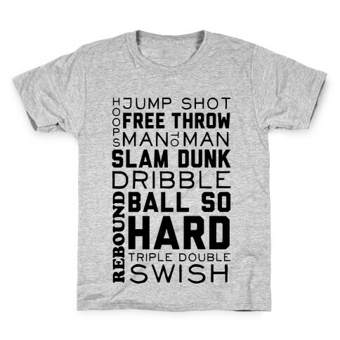 Basketball Typographic Kids T-Shirt