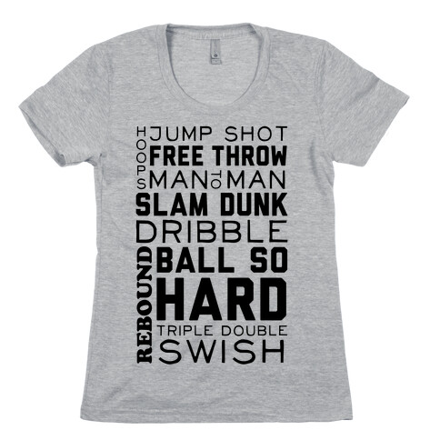 Basketball Typographic Womens T-Shirt