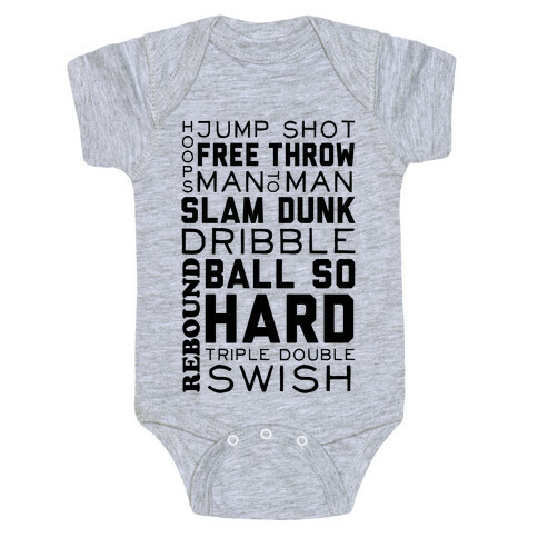 Basketball Typographic Baby One-Piece