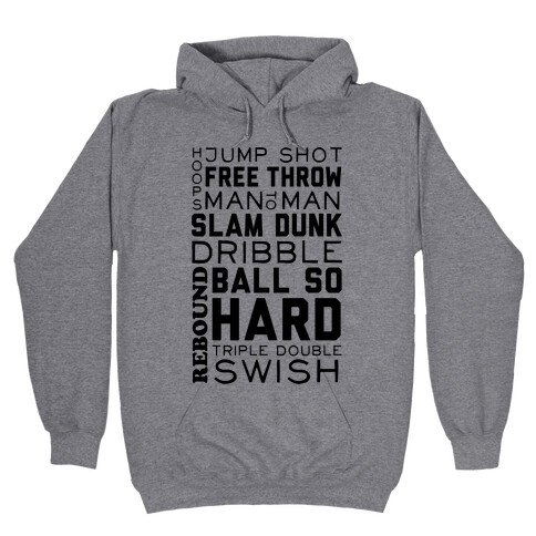 Basketball Typographic Hooded Sweatshirt