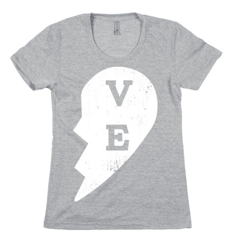 Love "ve" Couples Shirt Womens T-Shirt