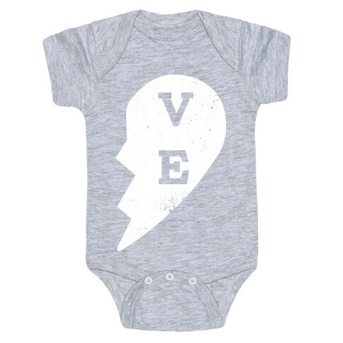 Love "ve" Couples Shirt Baby One-Piece