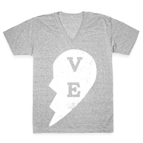 Love "ve" Couples Shirt V-Neck Tee Shirt