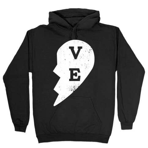 Love "ve" Couples Shirt Hooded Sweatshirt