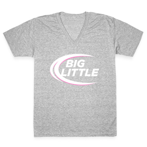 Big Little (Beer Parody Dark) V-Neck Tee Shirt