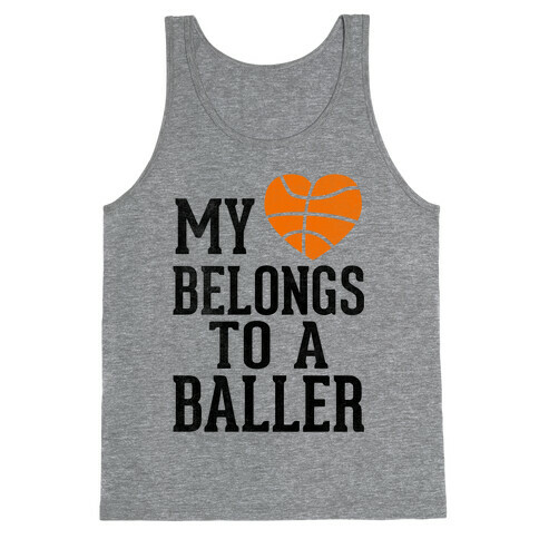 My Heart Belongs To A Baller (Baseball Tee) Tank Top