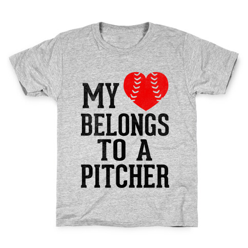 My Heart Belongs To A Pitcher (Baseball Tee) Kids T-Shirt