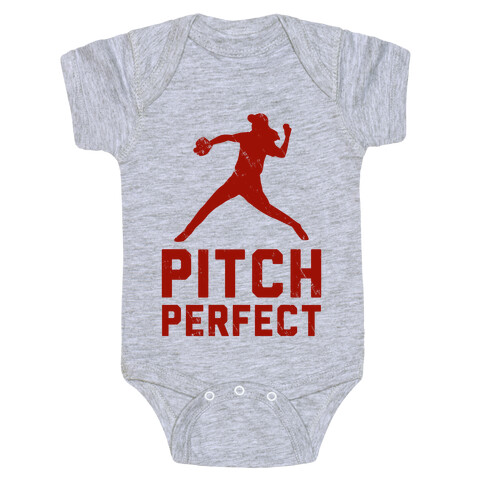 Pitch Perfect (Baseball Tee) Baby One-Piece