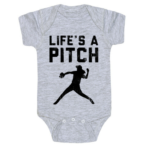 Life's A Pitch (Baseball Tee) Baby One-Piece