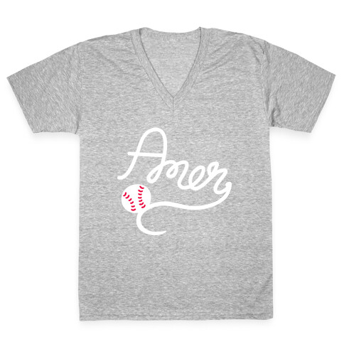 Baseball, Amen (Tank) V-Neck Tee Shirt