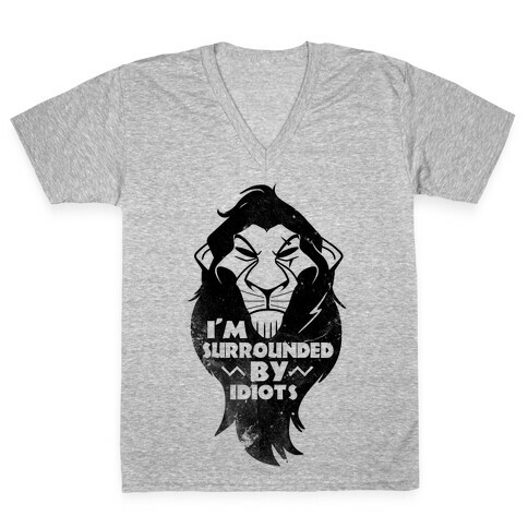 Surrounded by Idiots (Scar) V-Neck Tee Shirt