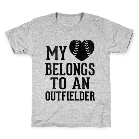 My Heart Belongs To An Outfielder (Baseball Tee) Kids T-Shirt