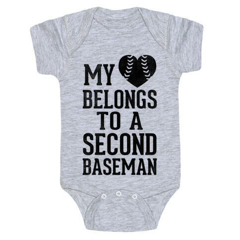 My Heart Belongs To A Second Baseman (Baseball Tee) Baby One-Piece
