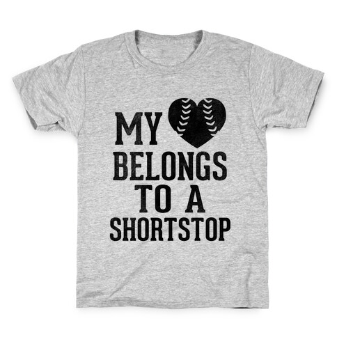 My Heart Belongs To A Shortstop (Baseball Tee) Kids T-Shirt