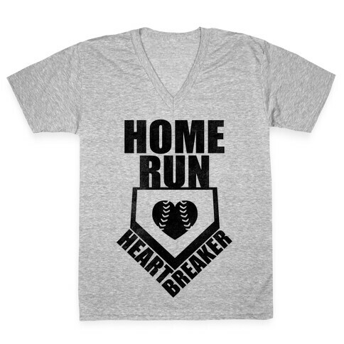 Home Run Heartbreaker (Baseball Tee) V-Neck Tee Shirt