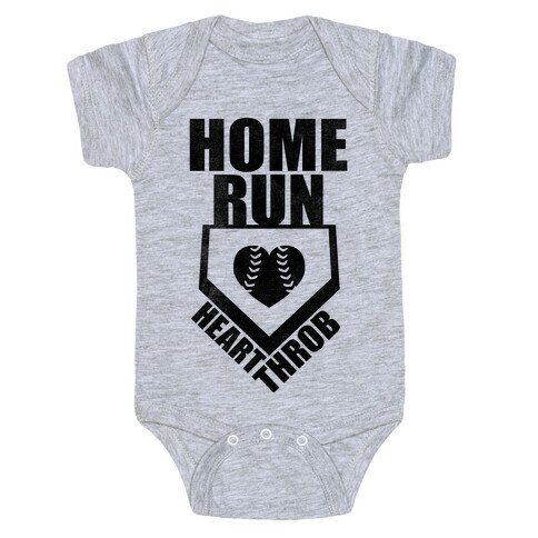 Home Run Heart Throb (Baseball Tee) Baby One-Piece