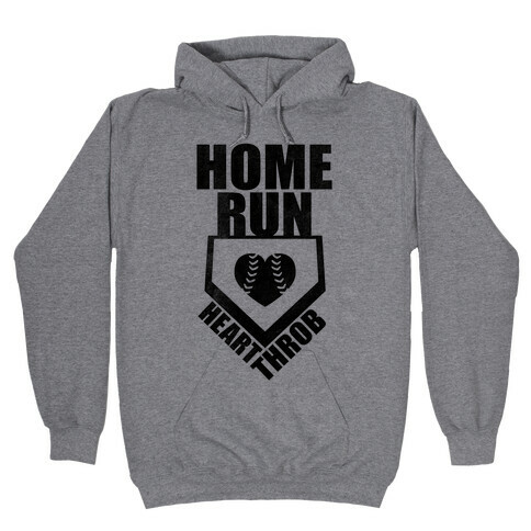 Home Run Heart Throb (Baseball Tee) Hooded Sweatshirt