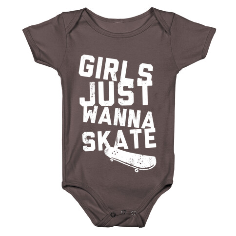 Girls Just Wanna Skate (Dark Tank) Baby One-Piece