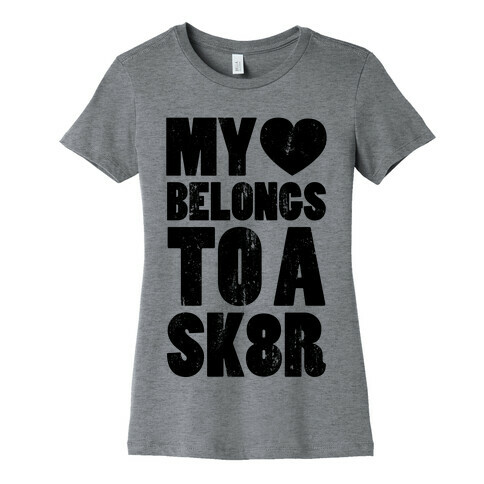 My Heart Belongs To a Skater (Baseball Tee) Womens T-Shirt