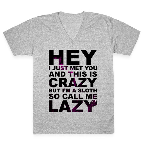 Call Me Lazy V-Neck Tee Shirt