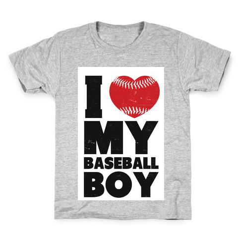 I Love My Baseball Boy Kids T-Shirt