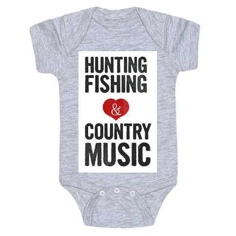 Hunting Fishing & Country Music (Womens) Baby One-Piece