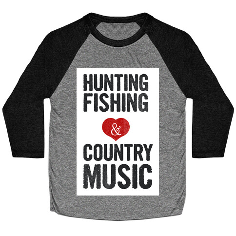 Hunting Fishing & Country Music (Womens) Baseball Tee