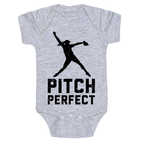 Softball Pitch Perfect (Baseball Tee) Baby One-Piece