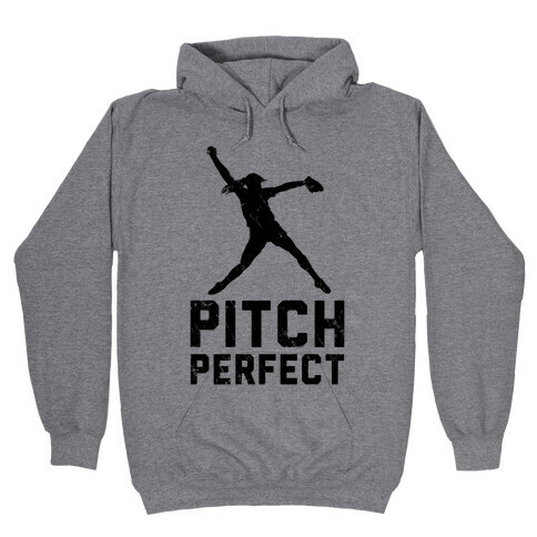 Softball Pitch Perfect (Baseball Tee) Hooded Sweatshirt