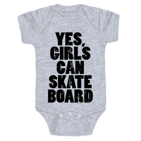 Yes, Girls Can Skateboard (Tank) Baby One-Piece