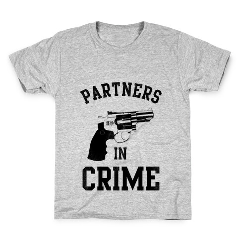 Partners in Crime! (Neon Pink Right) Kids T-Shirt
