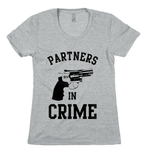 Partners in Crime! (Neon Pink Right) Womens T-Shirt