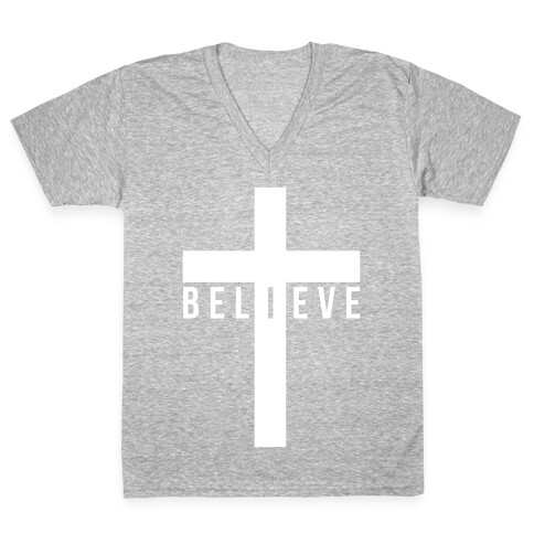 I Believe V-Neck Tee Shirt