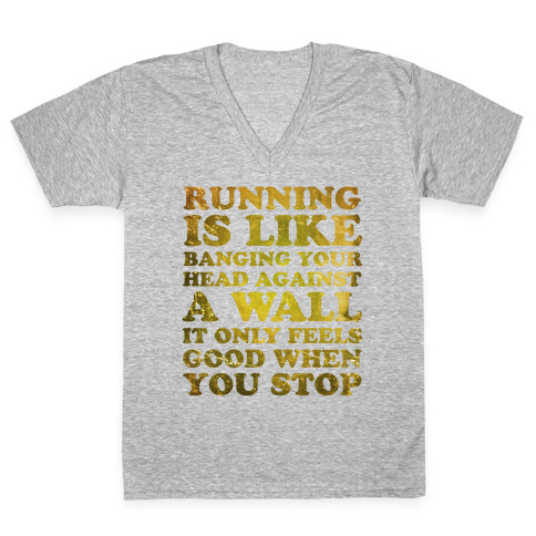 Running Is V-Neck Tee Shirt
