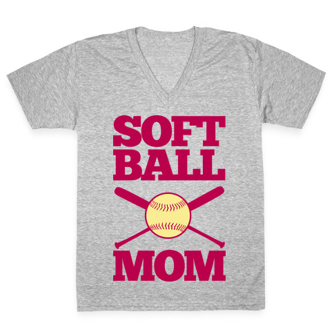 Softball Mom V-Neck Tee Shirt