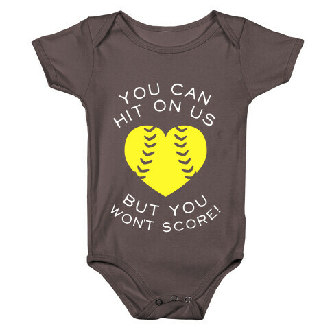 You Can Hit On Us But You Won't Score (Dark Tank) Baby One-Piece