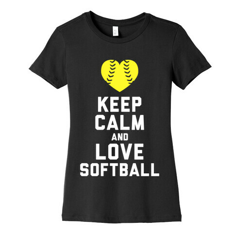 Keep Calm and Love Softball (Tank) Womens T-Shirt