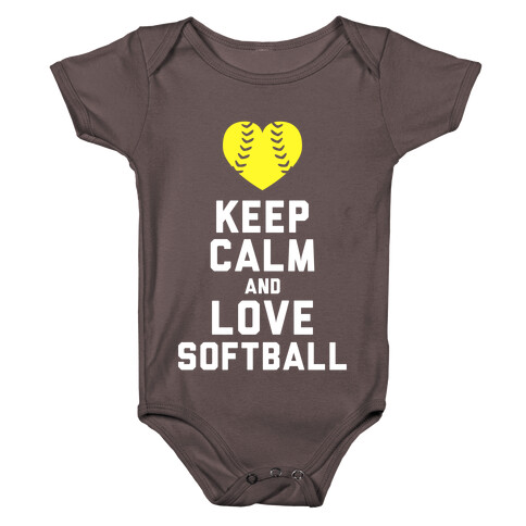 Keep Calm and Love Softball (Tank) Baby One-Piece
