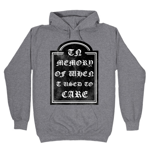 In Memory of When I Used to Care Hooded Sweatshirt