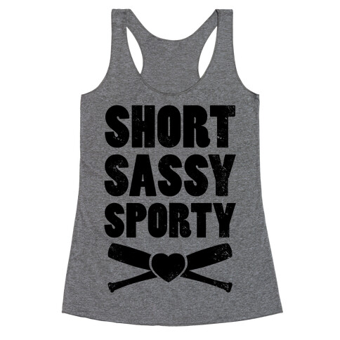 Short Sassy Sporty (Baseball) (Baseball Tee) Racerback Tank Top